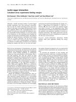 Báo cáo Y học: Lectin–sugar interaction Calculated versus experimental binding energies ppt