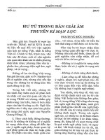 Báo cáo khoa học: Hư từ trong bản giải âm Truyền kỳ mạn lục pot