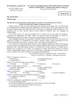 Đề thi - Đáp án môn Tiếng Pháp - Tốt nghiệp THPT Chương trình Chuẩn và Nâng cao ( 2013 ) Mã đề 415 docx