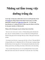 Những sai lầm trong việc dưỡng trắng da pot