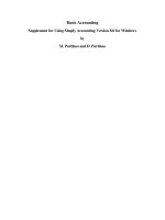 Basic Accounting Supplement for Using Simply Accounting Version 8.0 for Windows pdf