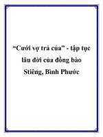 “Cưới vợ trả của” - tập tục lâu đời của đồng bào Stiêng, Bình Phước pptx