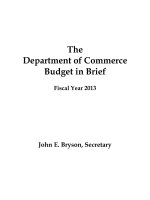 The Department of Commerce Budget in Brief Fiscal Year 2013 doc