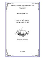 Tài liệu giảng dạy chính sách xã hội pot