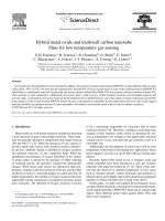 hybrid metal oxide and multiwall carbon nanotube films for low temperature gas sensing