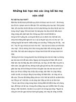 Những bài học mà các ông bố bà mẹ nên nhớ docx