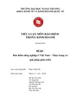 Bảo hiểm nông nghiệp ở Việt Nam – Thực trạng và giải pháp phát triển