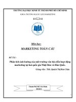 Luận văn:Phân tích ảnh hưởng của môt trường văn hóa đến hoạt động marketing tại hai quốc gia Nhật Bản và Hàn Quốc pdf