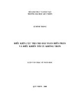 Luận văn:Điều kiện cực trị cho bào toán biến phân và điều khiển tối ưu không trơn docx
