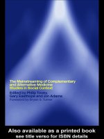 The Mainstreaming of Complementary and Alternative Medicine pdf