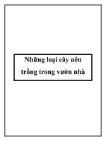 Những loại cây nên trồng trong vườn nhà ppt