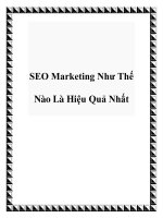 SEO Marketing Như Thế Nào Là Hiệu Quả Nhất pptx