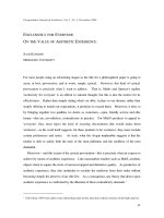 EXCLUSIVELY FOR EVERYONE ON THE VALUE OF AESTHETIC EXPERIENCE doc