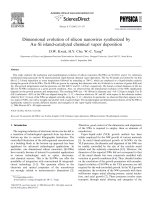 Dimensional evolution of silicon nanowires synthesized by au–si island catalyzed chemical vapor deposition