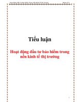 Hoạt động đầu tư bảo hiểm trong nền kinh tế thị trường