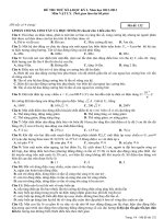 ĐỀ THI THỬ SỐ 4 - HỌC KÌ I. Năm học 2012 - 2013 môn Lý pptx