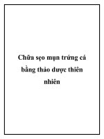 Chữa sẹo mụn trứng cá bằng thảo dược thiên nhiên potx