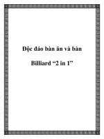 Độc đáo bàn ăn và bàn Billiard “2 in 1” docx