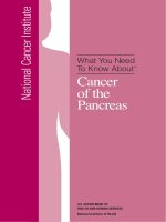 What You Need To Know About - Cancer of the Pancreas docx