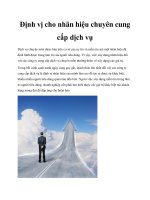 Định vị cho nhãn hiệu chuyên cung cấp dịch vụ ppt