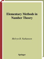 elementary methods in number theory - nathanson m.b