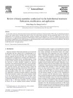 review of titania nanotubes synthesized via the hydrothermal treatment