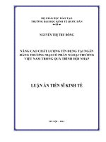 Nâng cao chất lượng tín dụng tại Ngân hàng Thương mại Cổ phần Ngoại thương Việt Nam trong quá trình hội nhập