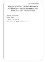 báo cáo  sử dụng công cụ geospattial để đánh giá tiềm năng sinh khối từ phụ phẩm của lúa ở tỉnh hưng yên