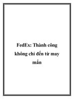 FedEx: Thành công không chỉ đến từ may mắn potx