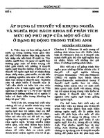 Báo cáo khoa học:Áp dụng lý thuyết về khung nghĩa và nghĩa học bách khoa để phân tích mức độ phù hợp của một số câu ở dạng bị động trong tiếng Anh pptx