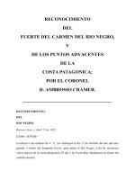 RECONOCIMIENTO DEL FUERTE DEL CARMEN DEL RIO NEGRO, Y DE LOS PUNTOS ADYACENTES DE LA COSTA PATAGONICA; POR EL CORONEL D. AMBROSIO CRAMER pdf