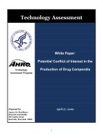 POTENTIAL CONFLICT OF INTEREST IN THE PRODUCTION OF DRUG COMPENDIA doc