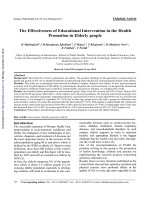 The Effectiveness of Educational Intervention in the Health Promotion in Elderly people ppt