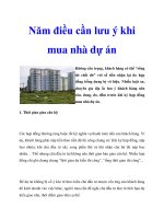 Năm điều cần lưu ý khi mua nhà dự án pdf