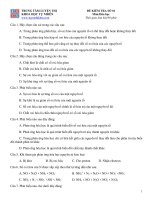 ĐỀ KIỂM TRA SỐ 01 Môn: Hóa học pdf
