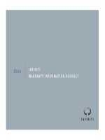 INFINITI 2006 WARRANTY INFORMATION HƯỚNG dẫn bảo HÀNH