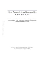 Micro-Finance in Rural Communities in Southern Africa pdf