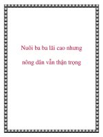 Nuôi ba ba lãi cao nhưng nông dân vẫn thận trọng pptx