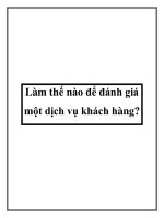 Làm thế nào để đánh giá một dịch vụ khách hàng? pdf