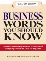 BUSINESS WORDS YOU SHOULD BUSINESS KNOW ppt