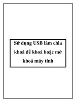 Sử dụng USB làm chìa khoá để khoá hoặc mở khoá máy tính doc