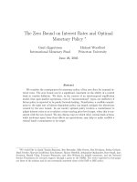 The Zero Bound on Interest Rates and Optimal Monetary Policy ¤ docx