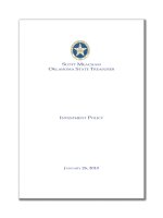 SCOTT MEACHAM OKLAHOMA STATE TREASURER - INVESTMENT POLICY potx