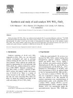 synthesis and study of acid catalyst 30% wo3 sno2