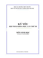 KỶ YẾU HỘI THẢO KHOA HỌC, LẦN THỨ III MÔN SINH HỌC pptx