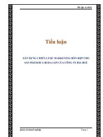 Tiểu luận: XÂY DỰNG CHIẾN LƯỢC MARKETING HỖN HỢP CHO SẢN PHẨM BI A HUDA LON CỦA CÔNG TY BIA HUẾ doc