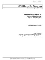The Position of Director of National Intelligence: Issues for Congress pot