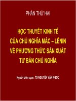 HỌC THUYẾT KINH TẾ CỦA CHỦ NGHĨA MÁC – LÊNIN VỀ PHƯƠNG THỨC SẢN XUẤT TƯ BẢN CHỦ NGHĨA ppt