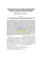 Đánh giá nguy cơ tích luỹ Cadimi (CD) trong đất nông nghiệp, gạo và rủi ro đối với sức khoẻ con người tại một số làng nghề tái chế ở tỉnh Bắc Ninh doc