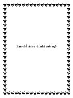 Hạn chế rủi ro với nhà cuối ngõ ppt